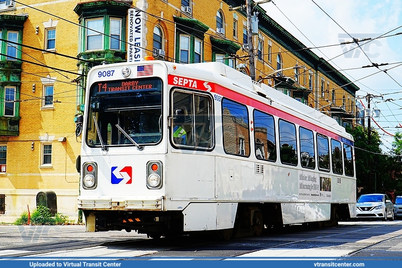 SEPTA Trolley K-car 9087 on Route T4
Route T4 to Darby Transit Center (Former Route 11)
Kawasaki LRV
