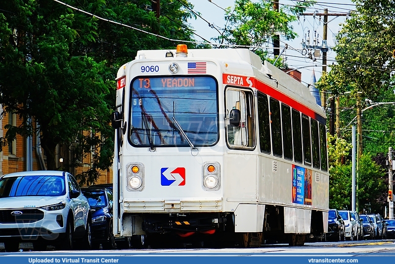 SEPTA Trolley K-car 9060 on Route T3
Route T3 to Yeadon (Former Route 13)
Kawasaki LRV
