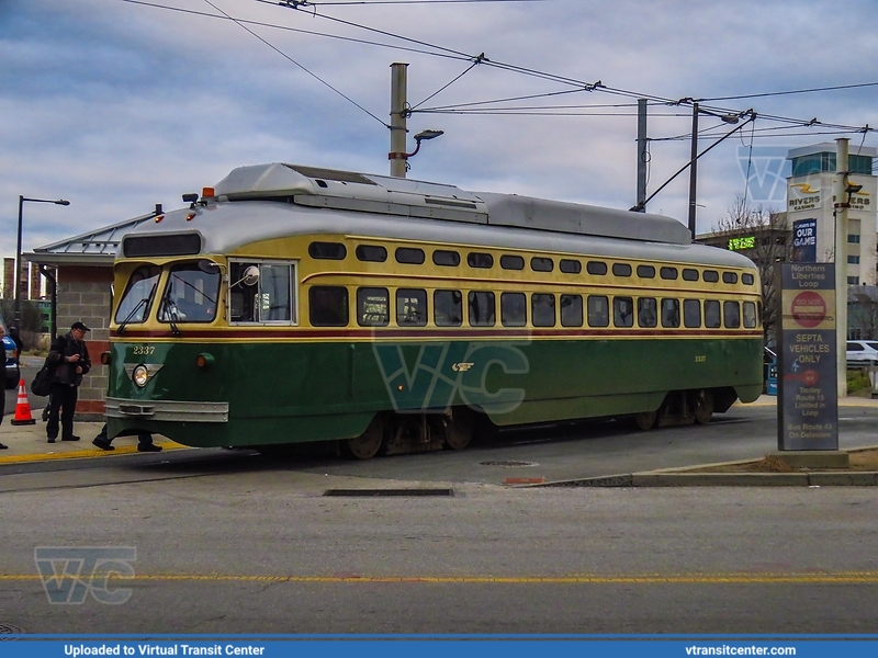 SEPTA PCC-II 2337 on route 15
Route 15 Trolley to 63rd-Girard
Brookville/St Louis Car Company PCC-II Trolley Car
Northern Liberties Loop (Frankford and Delaware Aves), Philadelphia, PA
Keywords: SEPTA;PCC;PCC-II;Trolley Cars;Trolley