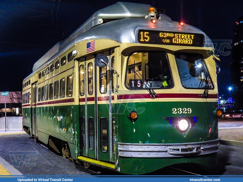 SEPTA Trolley PCC-II 2329 on route 15
Route 15 Trolley to 63rd-Girard
St. Louis Car Co. PCC-II
Keywords: SEPTA;PCC;PCC-II;Trolley Cars;Trolley