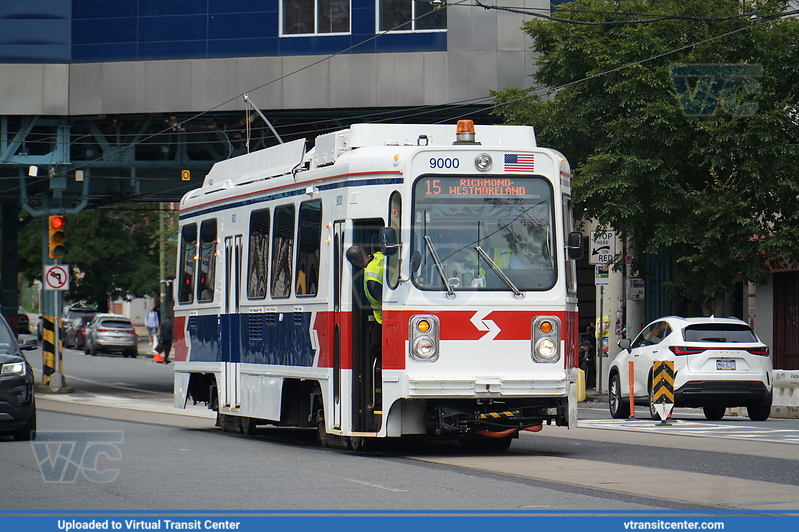 SEPTA Trolley K-Car 9000 with Retro Livery on Friends of Philadelphia Trolleys Charter
Signed up as Route 15 to RIchmond-Westmoreland
Kawasaki Series 9000 LRV
Keywords: SEPTATrolley;Kawasaki