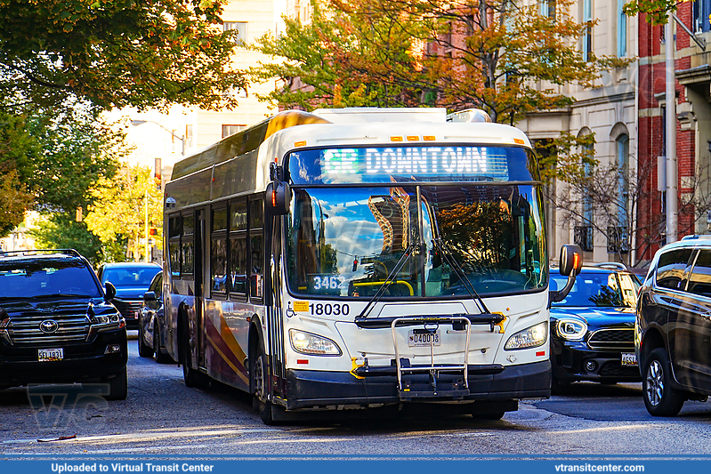 MTA Maryland BaltimoreLink 18030 on CityLink Green
CityLink Green to Downtown Baltimore
New Flyer XD40
