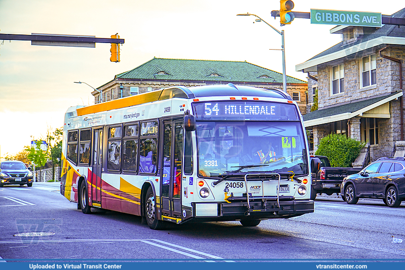 MTA Maryland BaltimoreLink 24058 on Route 54
Route 54 to Hillendale
NovaBus LFS
