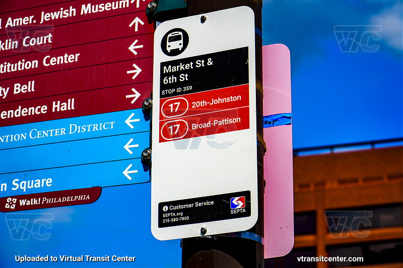 SEPTA Transit Stop
Market Street and 6th Street
Route 17 to 20th-Johnston
Route 17 to Broad-Pattison
Keywords: Krapf Transit