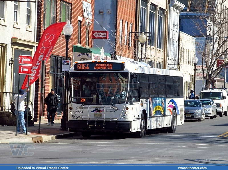 NJ Transit 5534 on route 606
606 to Princeton Shopping Center
North American Bus Industries 416.15
East State Street at Stockton Street, Trenton, NJ
February 9th 2012
Keywords: NJT;NABI;416