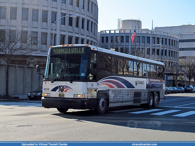 NJ Transit 8008 on route 408
408 to Millville
Motor Coach Industries D4000
Photo taken in Philadelphia, PA
February 9th 2012

