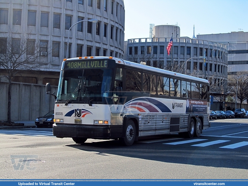 NJ Transit 8008 on route 408
408 to Millville
Motor Coach Industries D4000
Photo taken in Philadelphia, PA
February 9th 2012
