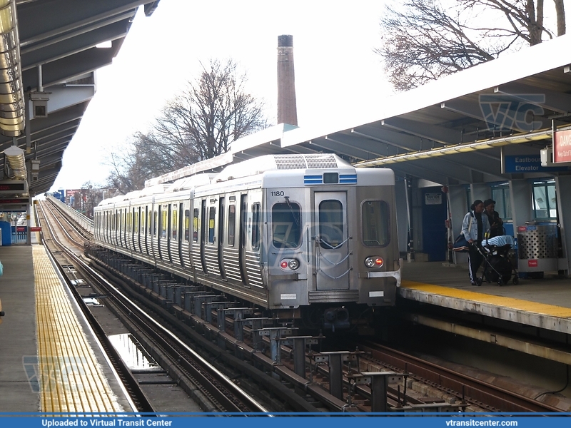 SEPTA Metro Market-Frankford/M4 1180 on L1
Market-Frankford Line to 69th Street Transit Center
ADTranz M4
46th Street Station, Philadelphia, PA
April 1st, 2017
Keywords: SEPTA;Market-Frankford Line