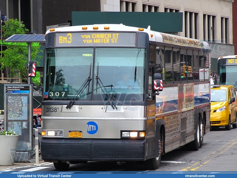 MTA Bus 3138 on route BM3
Outside of South Ferry Terminal
5/24/17
Keywords: MTA Bus;MCI D4500