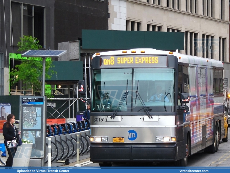 MTA New York City 3015 on route Qm8
QM8 Super Express
MCI D4500CL
Outside of South Ferry Terminal, Manhattan, New York City, NY
May 24th 2017
Keywords: MTA Bus;MCI D4500