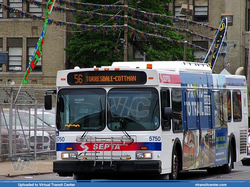 SEPTA 5750 on route 56
Photo taken at Torresdale and Frankford Avenues
5/24/17
Keywords: New;Flyer;D40LF