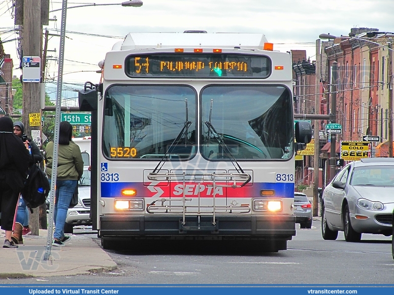 SEPTA 8303 on Route 54
Photo taken at Broad Street, Lehigh Avenue
6/8/17
Keywords: New;Flyer;DE40LF