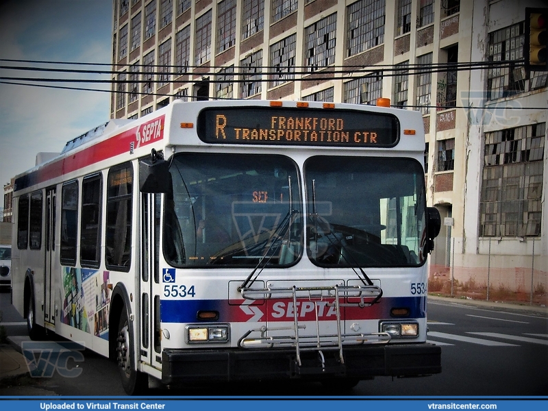 SEPTA 5534 on route R
Route R to Frankford Transportation Center
New Flyer D40LF
Wissahickon and Hunting Park Avenues, Philadelphia, PA
