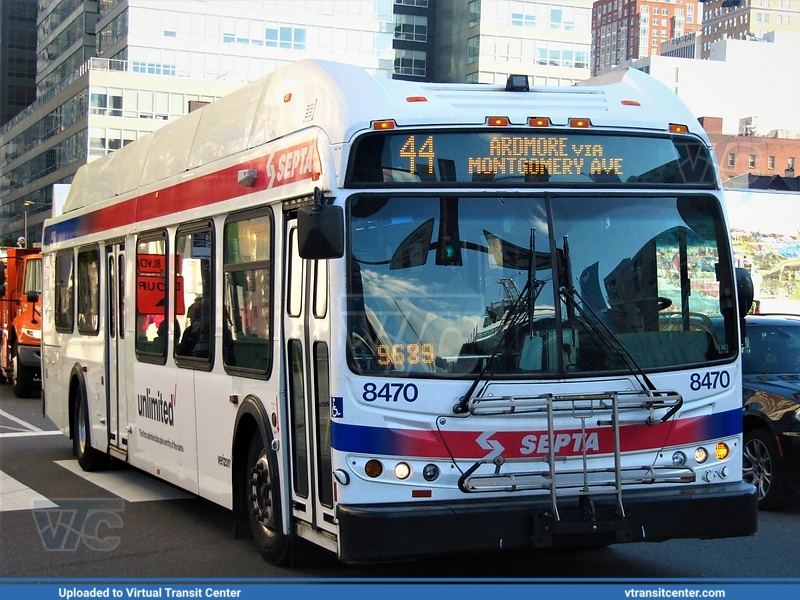 SEPTA 8470 on route 44
Photo taken at 22nd and Market Streets
