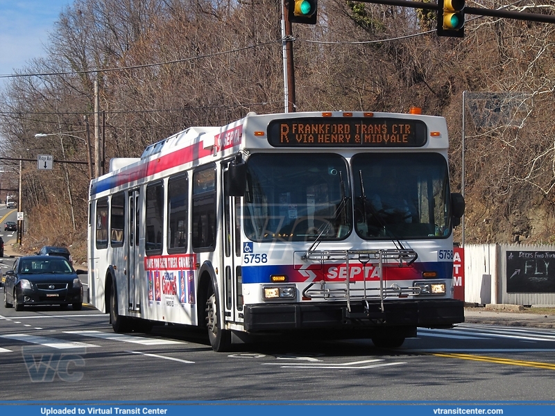 SEPTA 5758 on route R
Route R to Frankford Transportation Center via Henry-Midvale
New Flyer D40LF
Wissahickon Transportation Center, Philadelphia, PA
February 17th, 2018
Keywords: SEPTA;D40LF