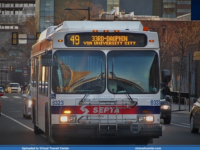 SEPTA Second Generation DE40LF on route 49
SEPTA Route 49 at 33rd and Market
