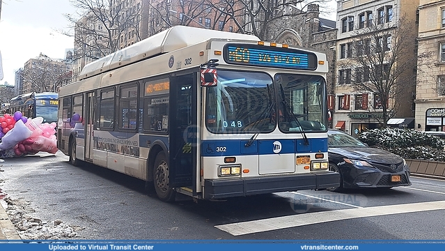 MTA New York City Transit 302 on a 1 Train Shuttle
1 Train Shuttle 
New Flyer C40LF
