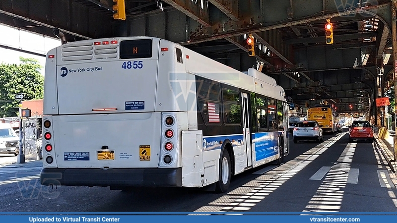 MTA New York City 4855 on an N Train Shuttle
N train shuttle 
2011 New Flyer XD40
New Utrecht Av and 62 St
