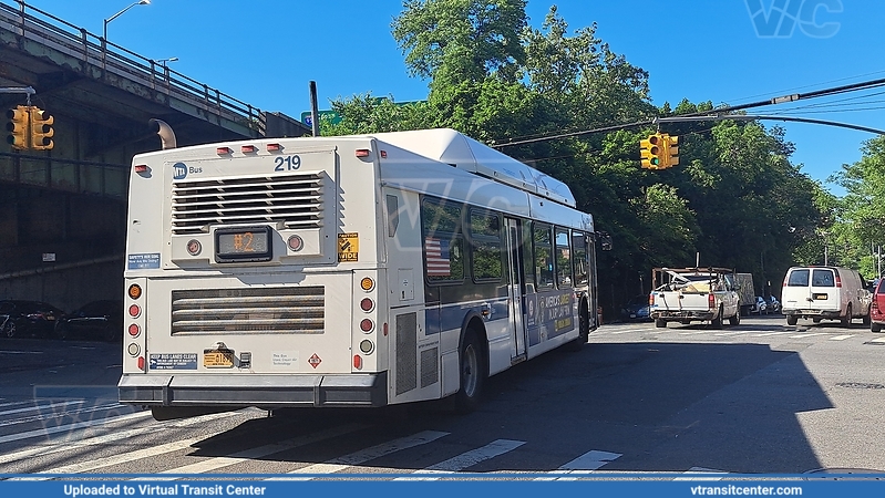 MTA New York City 219 on a 2 Shuttle 
2011-2013 New Flyer C40LF #219 on the 2 shuttle to 241 St at E180 St
