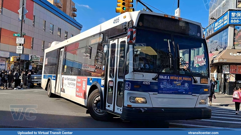 MTA New York City 4105 on a 7 shuttle 
7 shuttle
Orion VII NG HEV
Main St and Roosevelt Ave, Queens, New York City, NY
