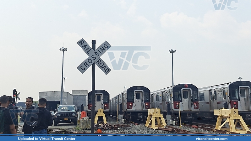 R188 trains in yard
