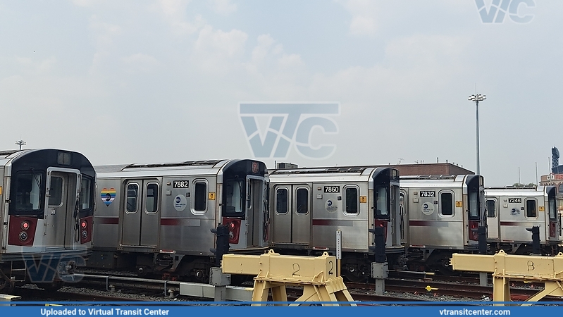 R188 trains stored in yard
