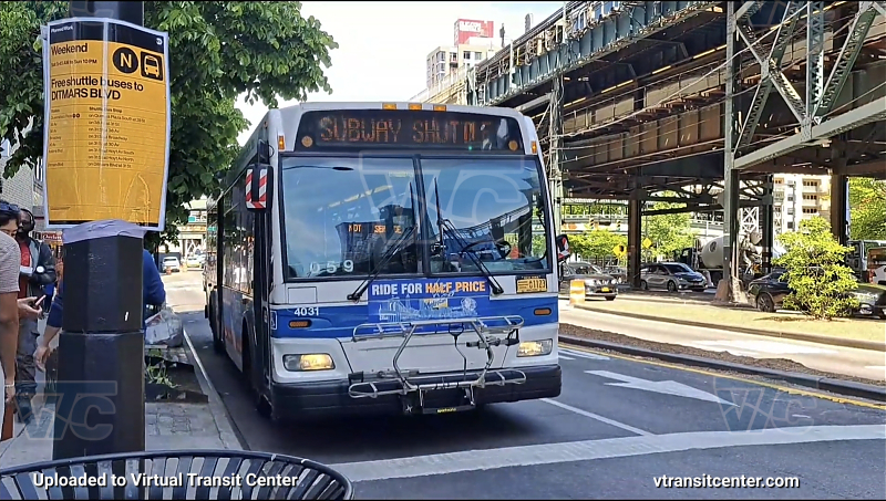 MTA New York City 4031 on the N shuttle 
2009 Orion 7 NG #4031 on the N shuttle 
