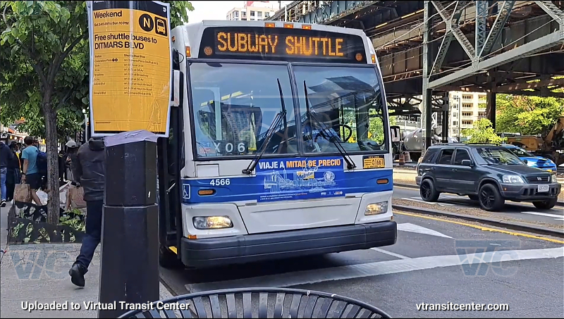 MTA New York City 4566 on the N shuttle 
2009 Orion 7 NG #4566 on the N shuttle 
