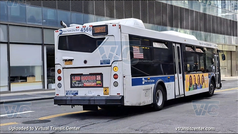 MTA New York City 4566 on the N shuttle 
2009 Orion 7 NG #4566 on the N shuttle 
