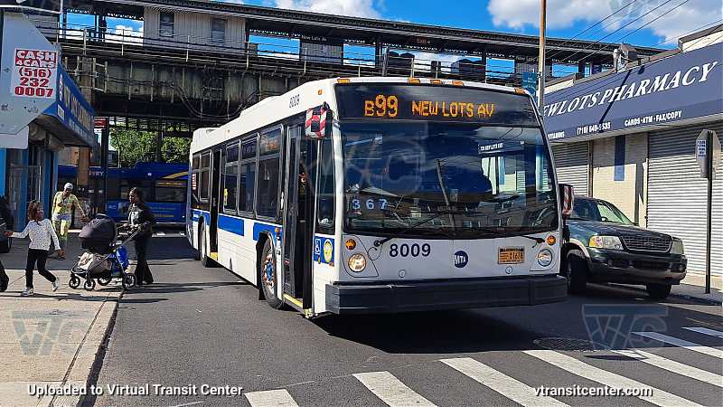 MTA New York City 8009 on the B99 3 shuttle 
Route B99 to New Lots Avenue, 3 train Shuttle
