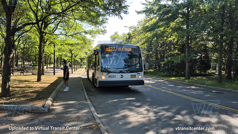 MTA New York City 8021 on the Q127 Dragon Boat Shuttle 
Route Q127 Dragon Boat Shuttle
