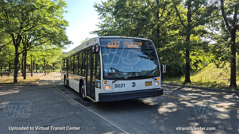 MTA New York City 8021 on the Q127 Dragon Boat Shuttle 
Route Q127 Dragon Boat Shuttle
