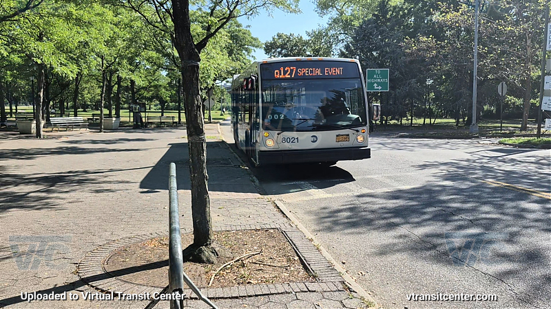 MTA New York City 8021 on the Q127 Dragon Boat Shuttle 
Route Q127 Dragon Boat Shuttle

