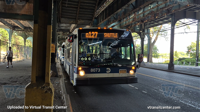 MTA New York City 8073 on the Q127 Dragon Boat Shuttle 
Route Q127 Dragon Boat Shuttle
