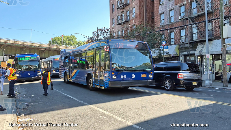 New York City Transit Bus #8645 on the T113 5 shuttle 
New York City Transit Bus #8645 on the T113 5 shuttle 
