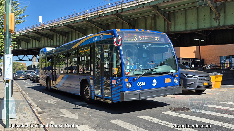 New York City Transit Bus #8645 on the T113 5 shuttle 
New York City Transit Bus #8645 on the T113 5 shuttle 
