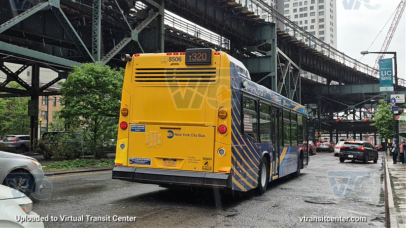 New York City Transit Bus #8506 on the T320 7 shuttle 
New York City Transit Bus #8506 on the T320 7 shuttle 
