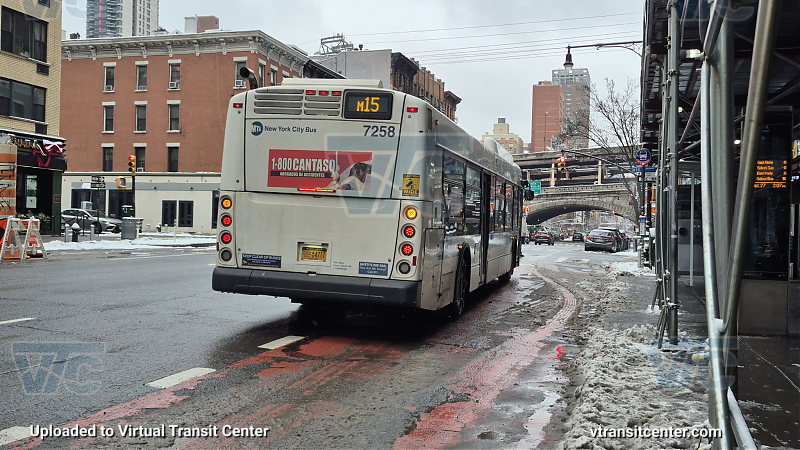 New York City Transit #7258 on the M15 Local
New York City Transit #7258 on the M15 Local

