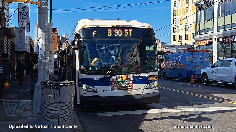 MTA New York City 7473 on the A shuttle 
2015 NFI XD40 #7473 on the A shuttle 
