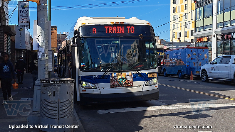 MTA New York City 7473 on the A shuttle 
2015 NFI XD40 #7473 on the A shuttle 
