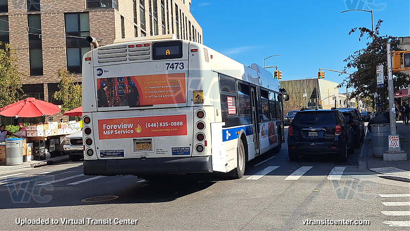 MTA New York City 7473 on the A shuttle 
2015 NFI XD40 #7473 on the A shuttle 
