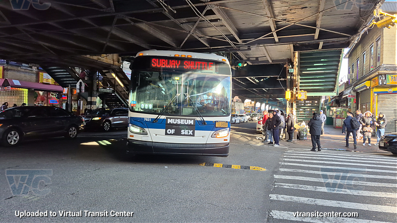 MTA New York City 7451 on the T324 7 shuttle
2015 NFI XD40 #7451 on the T324 7 shuttle
