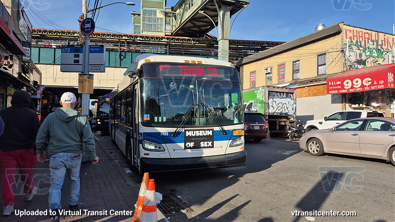 MTA New York City 7451 on the T324 7 shuttle
2015 NFI XD40 #7451 on the T324 7 shuttle
