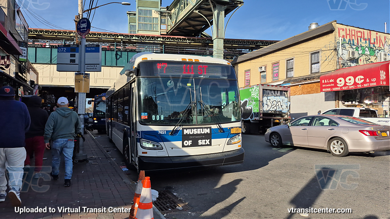 MTA New York City 7451 on the T324 7 shuttle
2015 NFI XD40 #7451 on the T324 7 shuttle
