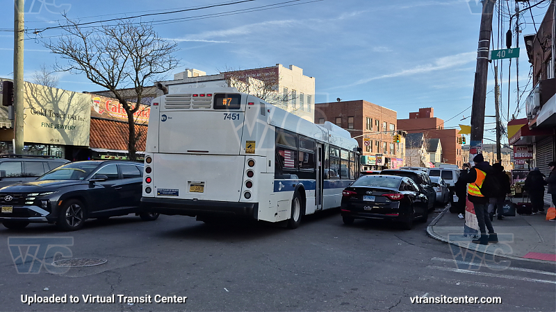 MTA New York City 7451 on the T324 7 shuttle
2015 NFI XD40 #7451 on the T324 7 shuttle

