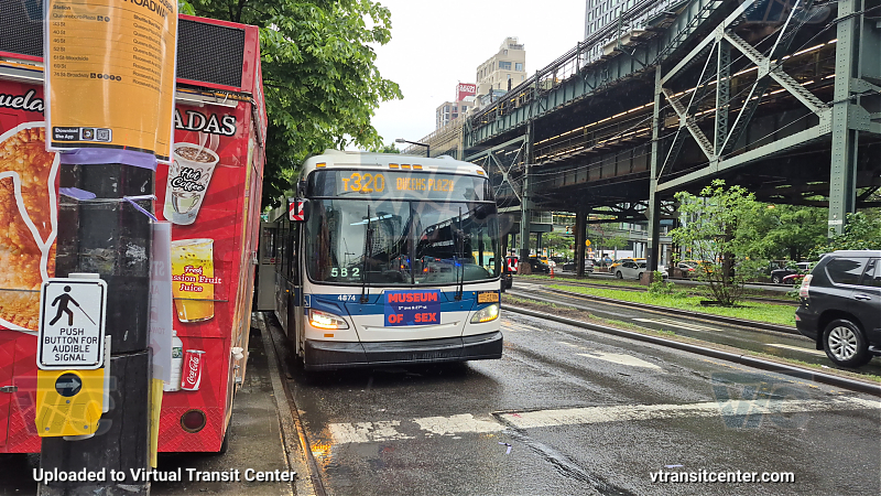 MTA New York City 4874 on the T320 7 shuttle 
2011 NFI XD40 #4874 on the T320 7 shuttle 
