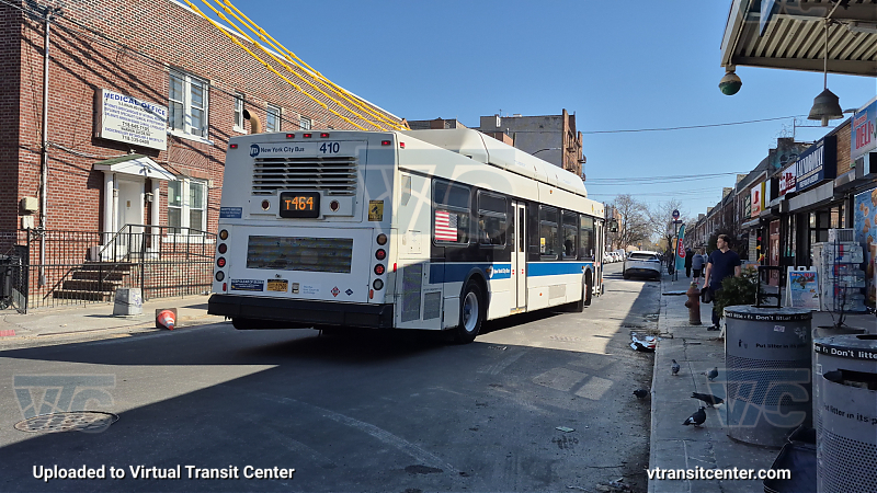 MTA New York City 410 on the T464 Q shuttle 
Rear view
