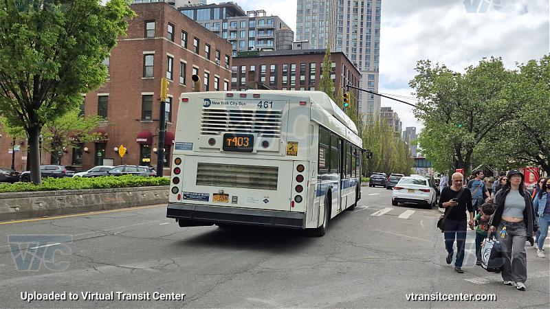 MTA New York City 461 on the T403 G shuttle 
Rear view
