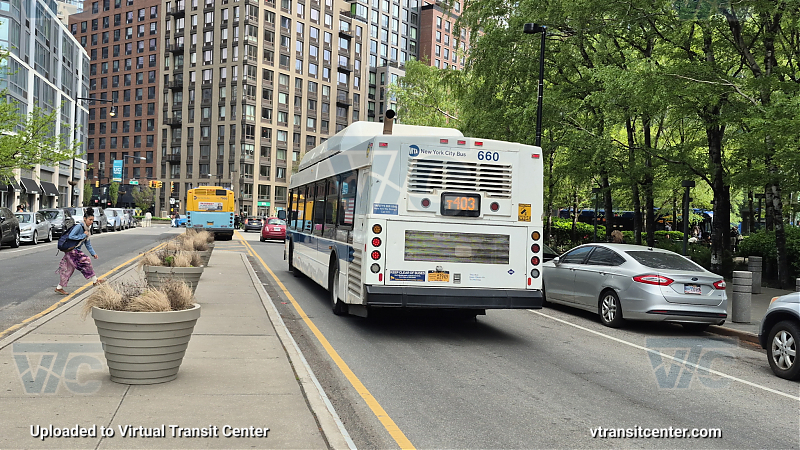 MTA New York City 660 on the T403 G shuttle 
2013 NFI C40LF #660 on the T403 G shuttle 
