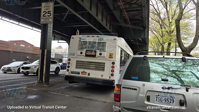 MTA New York City 558 on the 4 shuttle 
2012 NFI C40LF #558 on the 4 shuttle 
